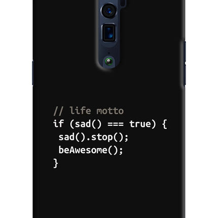 Life Motto Code Oppo Reno 10x Zoom Hard Case Back Cover by Casekaro