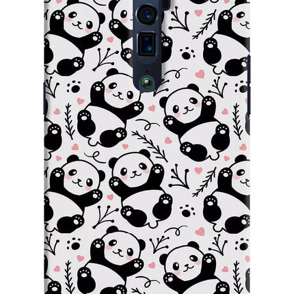 Cute Panda Oppo Reno 10x Zoom Hard Case Back Cover by Casekaro