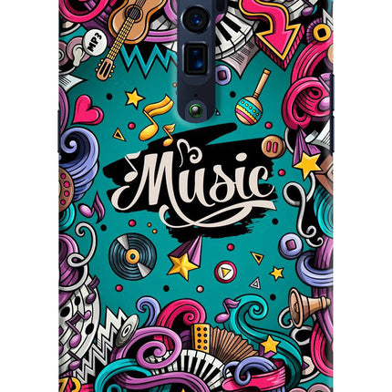 Music Graffiti Oppo Reno 10x Zoom Hard Case Back Cover by Casekaro