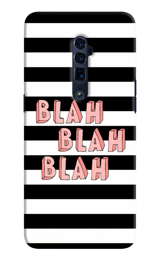 Blah Blah Blah Oppo Reno 10x Zoom Hard Case Back Cover by Casekaro