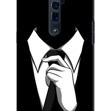 Black Tie Oppo Reno 10x Zoom Hard Case Back Cover by Casekaro