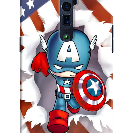 Captain America Oppo Reno 10x Zoom Hard Case Back Cover by Casekaro