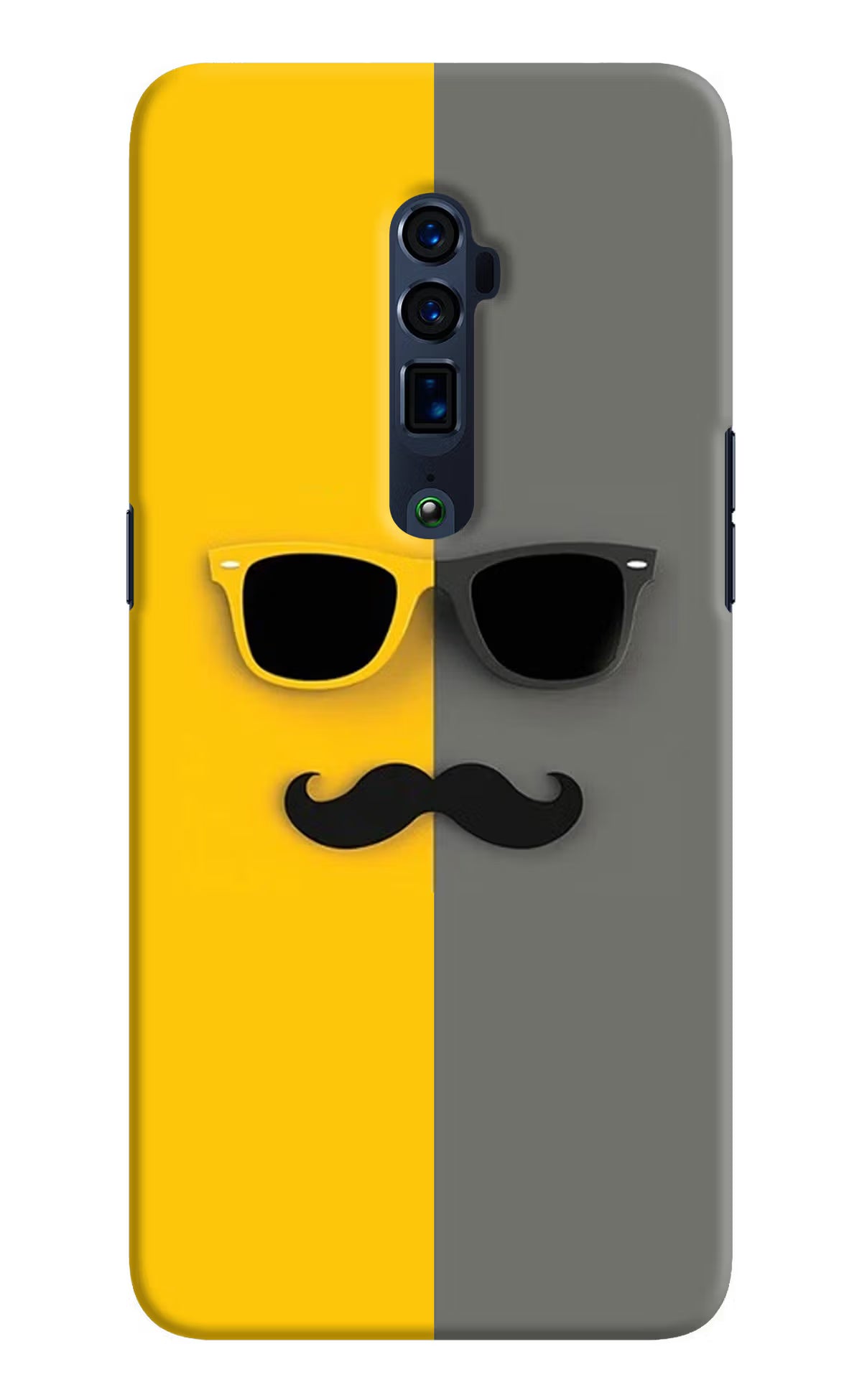 Sunglasses with Mustache Oppo Reno 10x Zoom Hard Case Back Cover by Casekaro