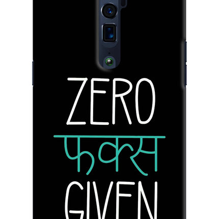 Zero Fucks Given Oppo Reno 10x Zoom Hard Case Back Cover by Casekaro