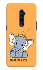 High On Music Oppo Reno 10x Zoom Hard Case Back Cover by Casekaro