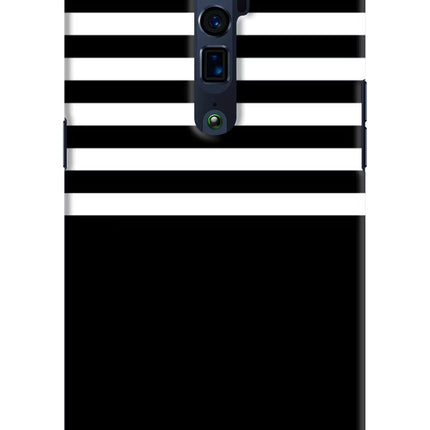 Black and White Print Oppo Reno 10x Zoom Hard Case Back Cover by Casekaro