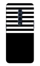 Black and White Print Oppo Reno 10x Zoom Hard Case Back Cover by Casekaro