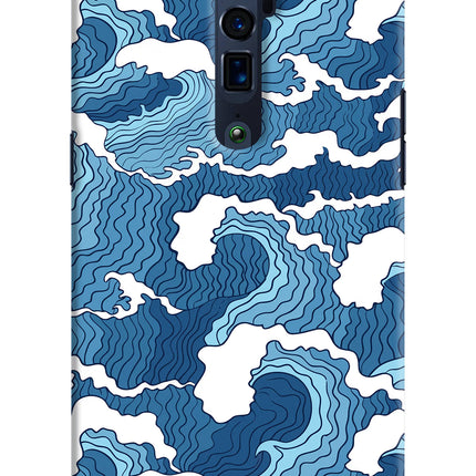 Blue Waves Oppo Reno 10x Zoom Hard Case Back Cover by Casekaro