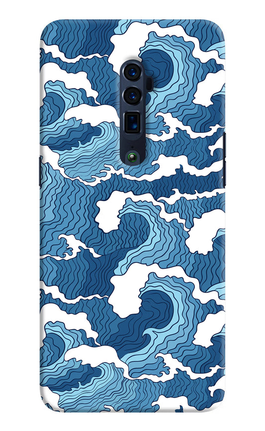 Blue Waves Oppo Reno 10x Zoom Hard Case Back Cover by Casekaro