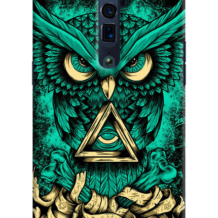 Green Owl Oppo Reno 10x Zoom Hard Case Back Cover by Casekaro