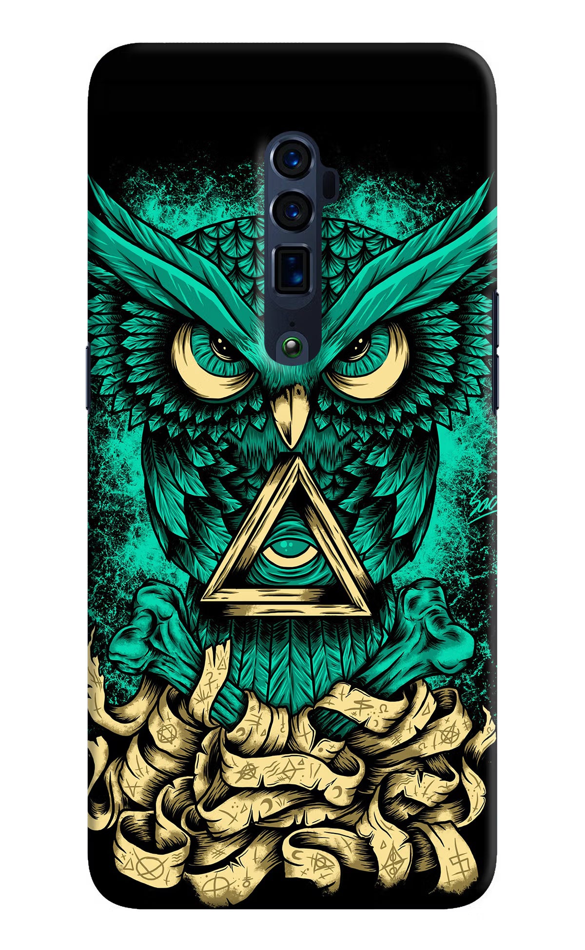 Green Owl Oppo Reno 10x Zoom Hard Case Back Cover by Casekaro