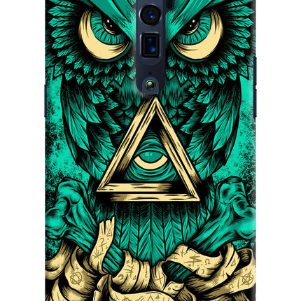 Green Owl Oppo Reno 10x Zoom Hard Case Back Cover by Casekaro