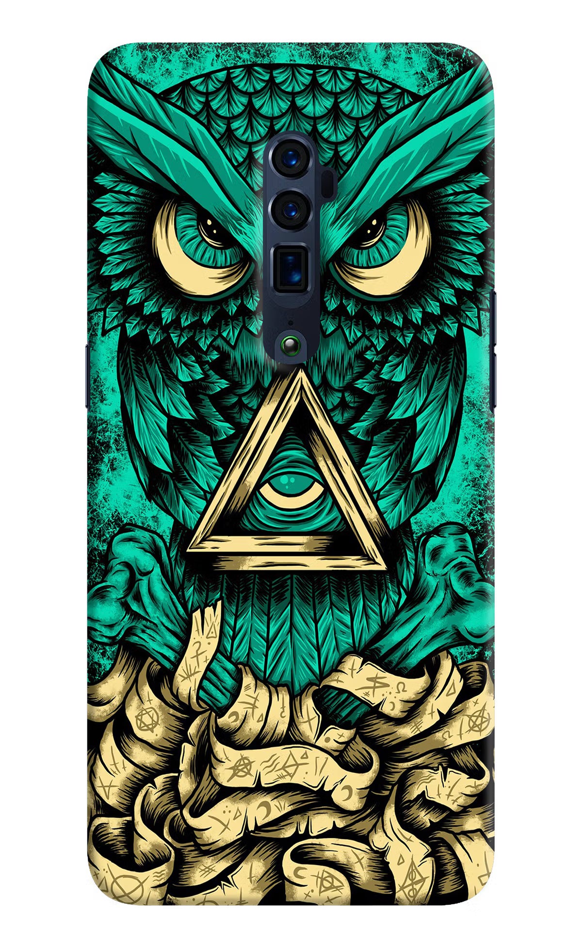 Green Owl Oppo Reno 10x Zoom Hard Case Back Cover by Casekaro