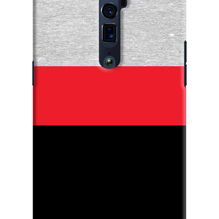 Tri Color Pattern Oppo Reno 10x Zoom Hard Case Back Cover by Casekaro