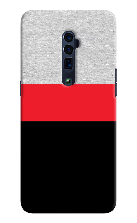 Tri Color Pattern Oppo Reno 10x Zoom Hard Case Back Cover by Casekaro