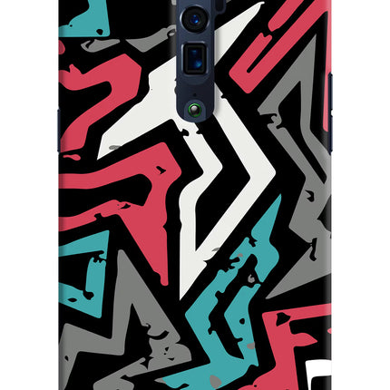 Geometric Graffiti Oppo Reno 10x Zoom Hard Case Back Cover by Casekaro