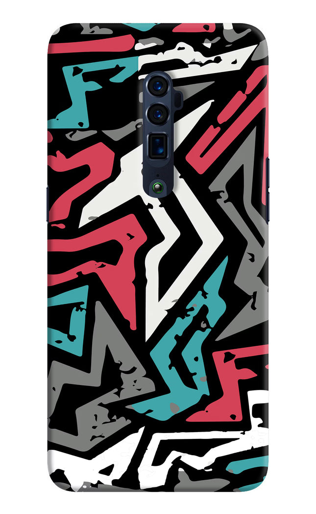 Geometric Graffiti Oppo Reno 10x Zoom Hard Case Back Cover by Casekaro