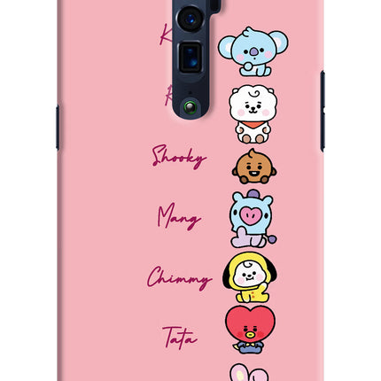 BTS names Oppo Reno 10x Zoom Hard Case Back Cover by Casekaro