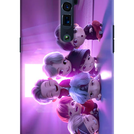 BTS Chibi Oppo Reno 10x Zoom Hard Case Back Cover by Casekaro
