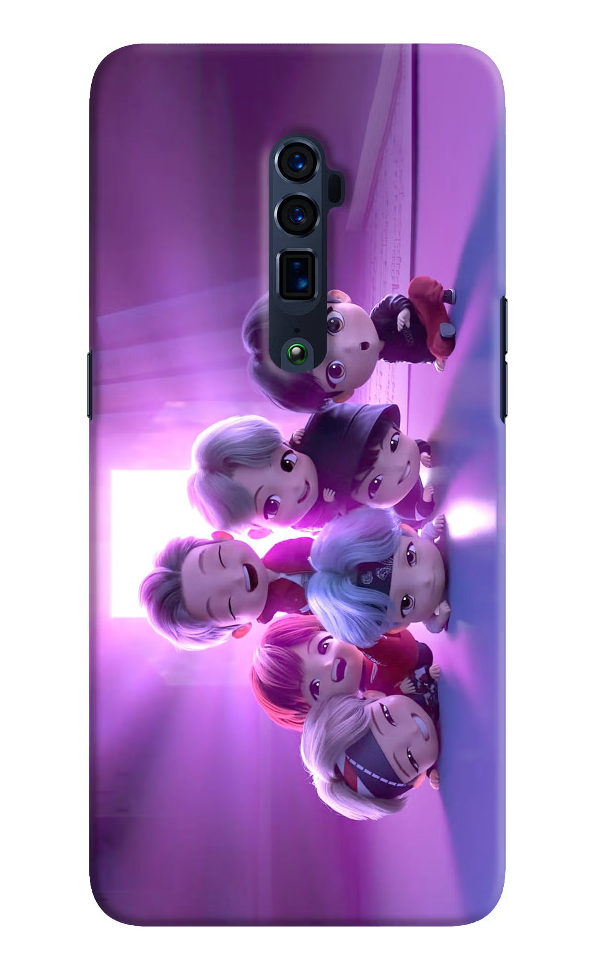 BTS Chibi Oppo Reno 10x Zoom Hard Case Back Cover by Casekaro