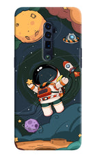 Cartoon Astronaut Oppo Reno 10x Zoom Hard Case Back Cover by Casekaro
