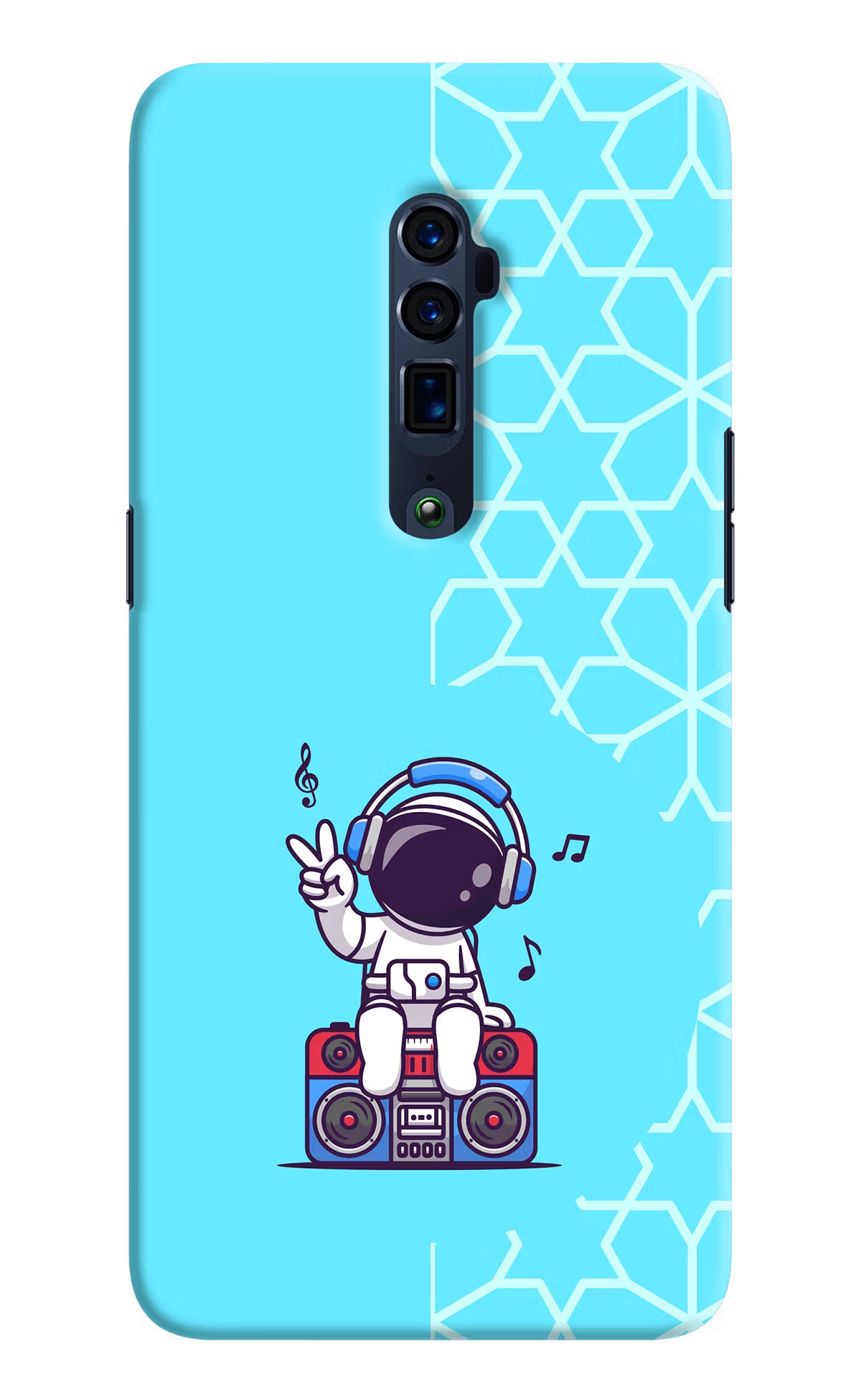 Cute Astronaut Chilling Oppo Reno 10x Zoom Hard Case Back Cover by Casekaro