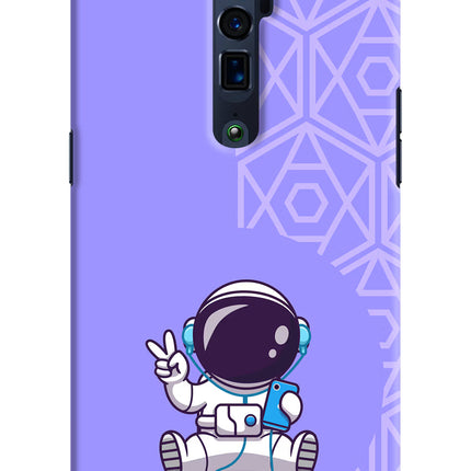 Cute Astronaut Chilling Oppo Reno 10x Zoom Hard Case Back Cover by Casekaro