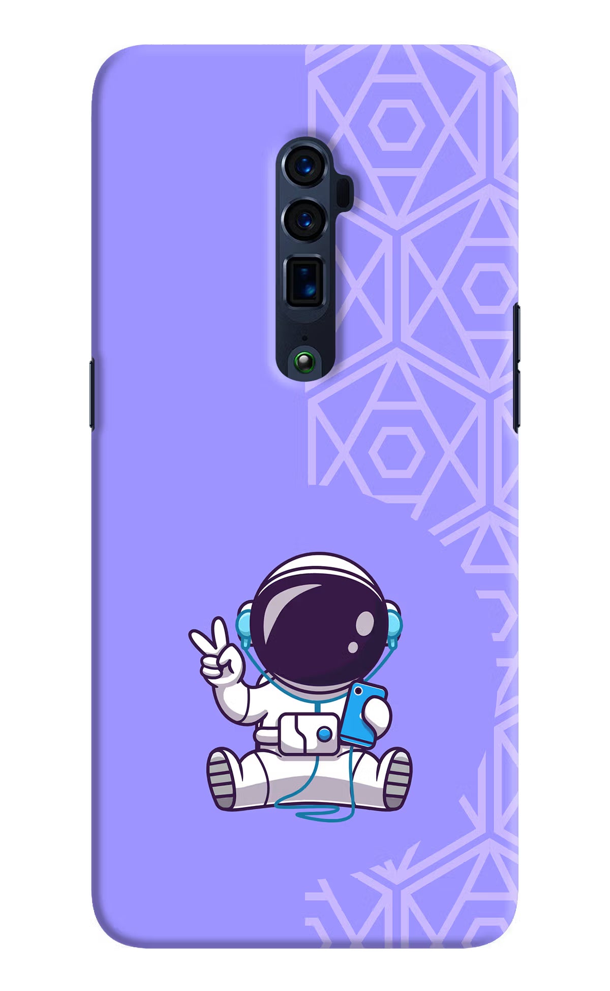 Cute Astronaut Chilling Oppo Reno 10x Zoom Hard Case Back Cover by Casekaro