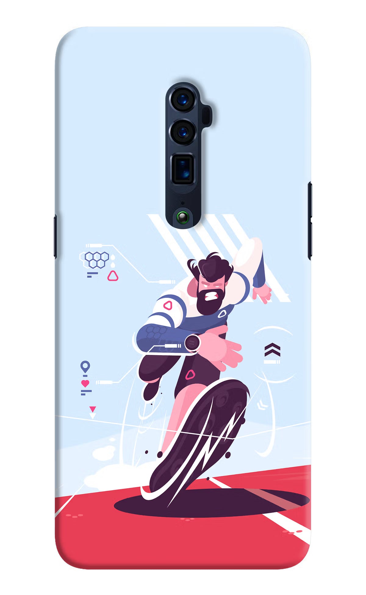 Run Pro Oppo Reno 10x Zoom Hard Case Back Cover by Casekaro
