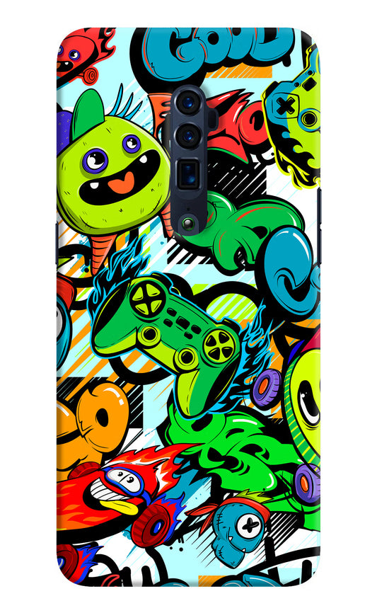 Game Doodle Oppo Reno 10x Zoom Hard Case Back Cover by Casekaro