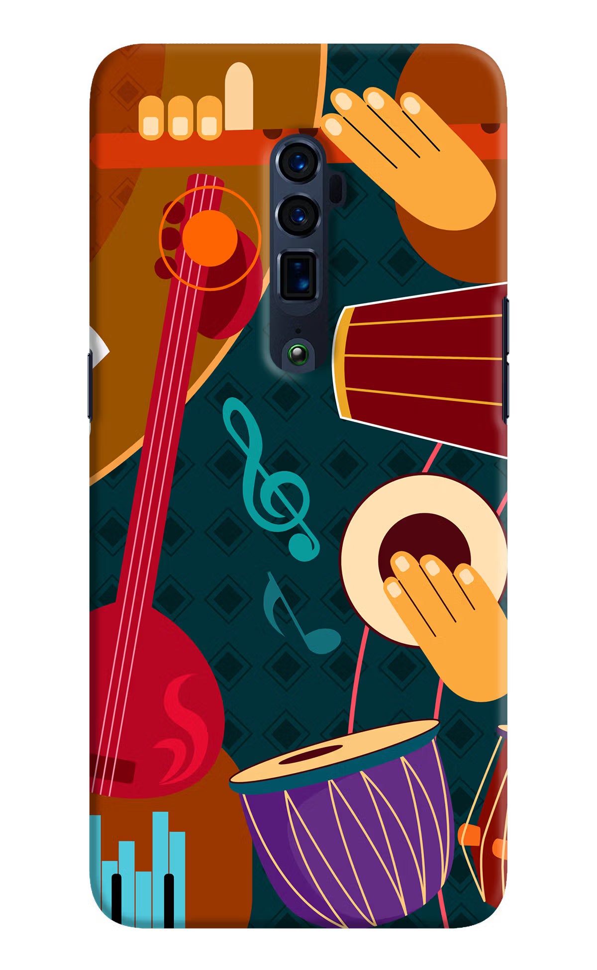 Music Instrument Oppo Reno 10x Zoom Hard Case Back Cover by Casekaro