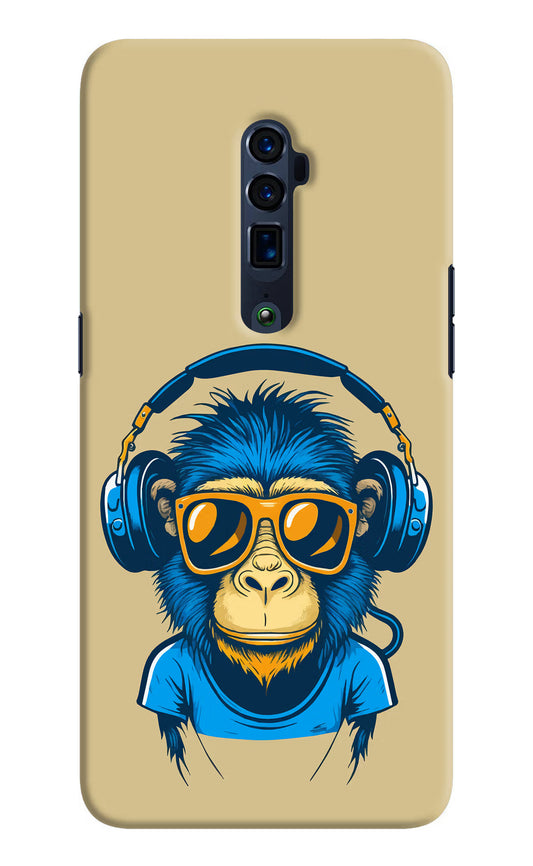 Monkey Headphone Oppo Reno 10x Zoom Hard Case Back Cover by Casekaro