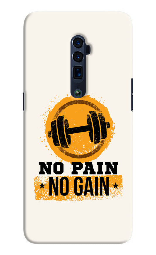 No Pain No Gain Oppo Reno 10x Zoom Hard Case Back Cover by Casekaro