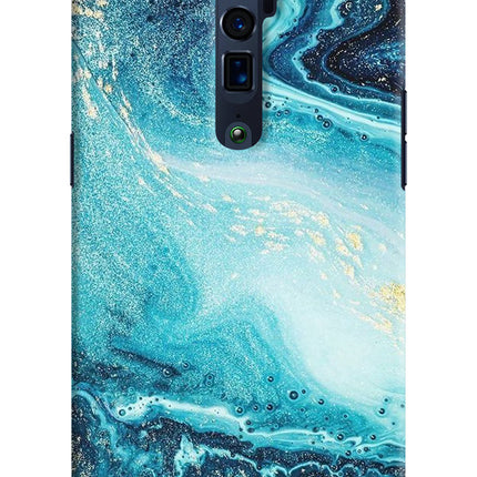 Blue Glitter Marble Oppo Reno 10x Zoom Hard Case Back Cover by Casekaro