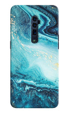 Blue Glitter Marble Oppo Reno 10x Zoom Hard Case Back Cover by Casekaro