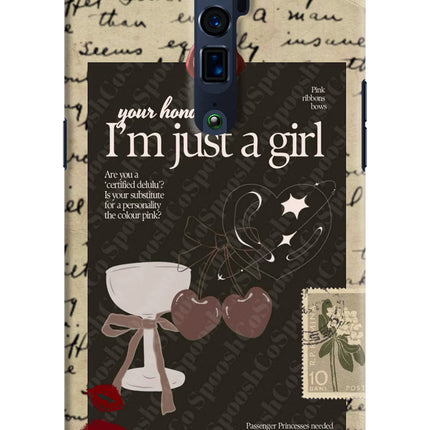 I am just a girl Oppo Reno 10x Zoom Hard Case Back Cover by Casekaro