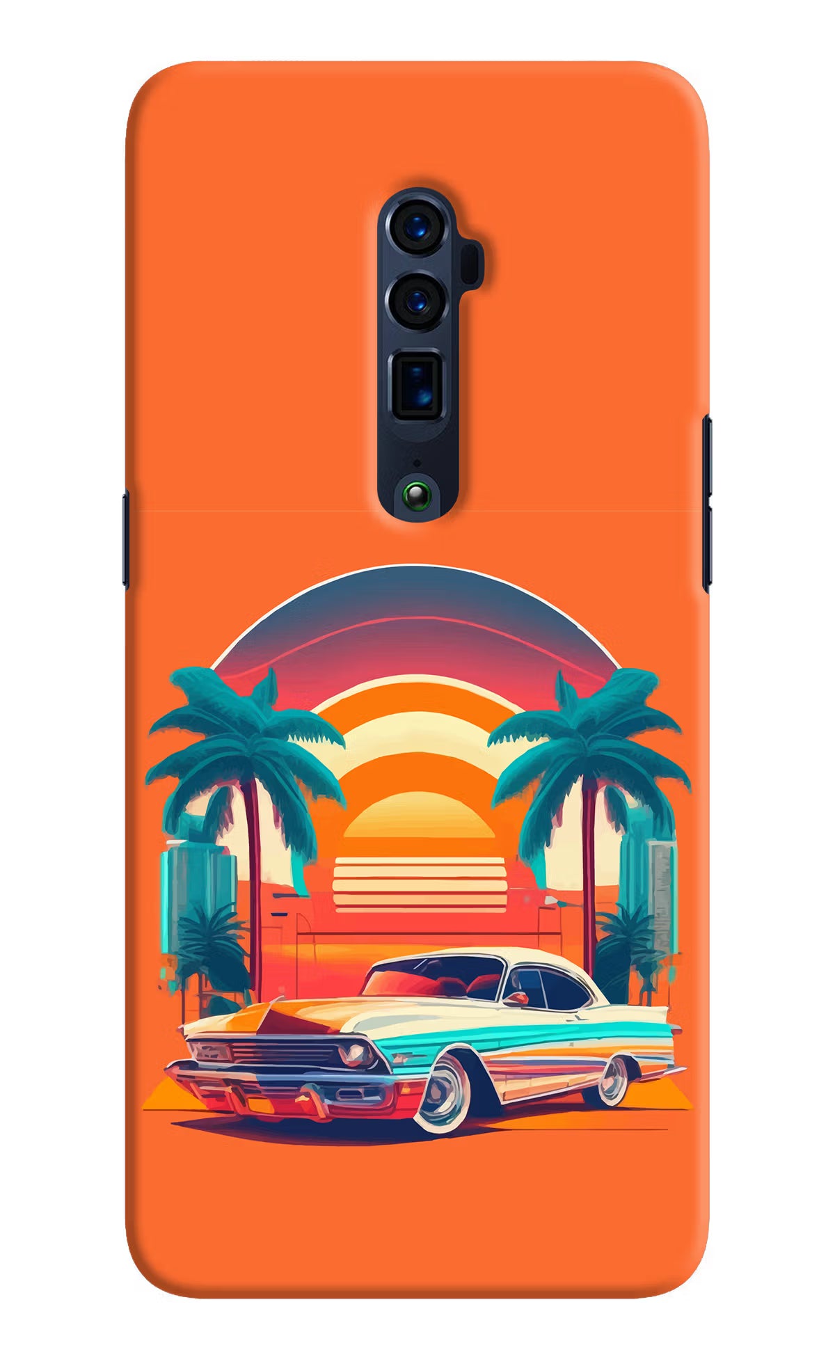Palm Drive 80s Oppo Reno 10x Zoom Hard Case Back Cover by Casekaro