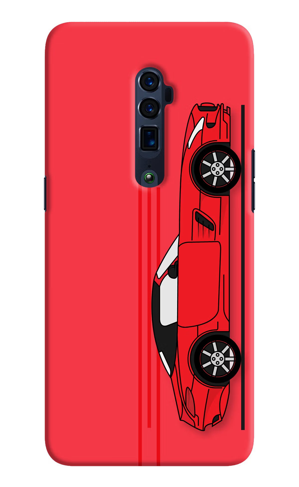 Red Velocity Oppo Reno 10x Zoom Hard Case Back Cover by Casekaro