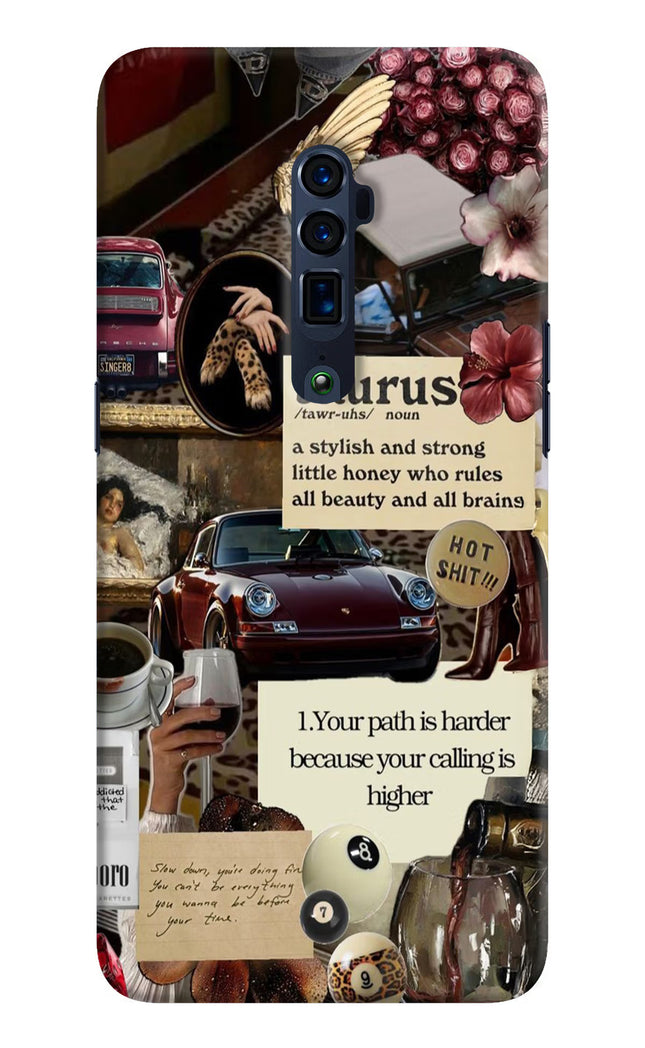 Taurus Zodiac Oppo Reno 10x Zoom Hard Case Back Cover by Casekaro