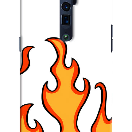 Fired Up – White Oppo Reno 10x Zoom Hard Case Back Cover by Casekaro