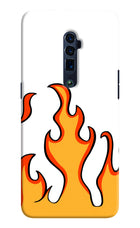 Fired Up – White Oppo Reno 10x Zoom Hard Case Back Cover by Casekaro
