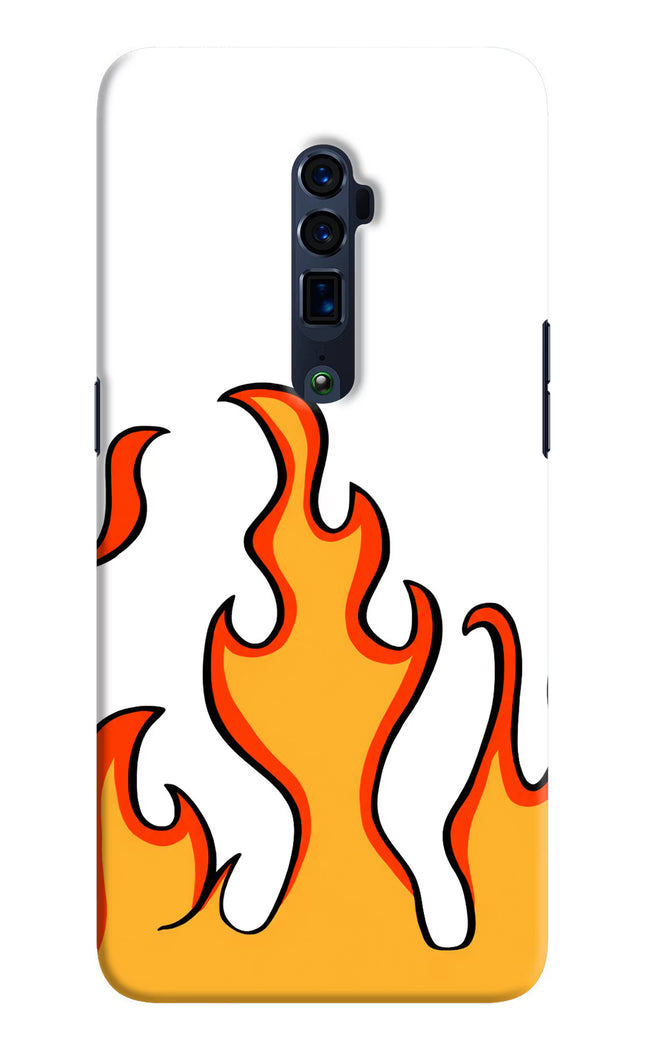 Fired Up – White Oppo Reno 10x Zoom Hard Case Back Cover by Casekaro