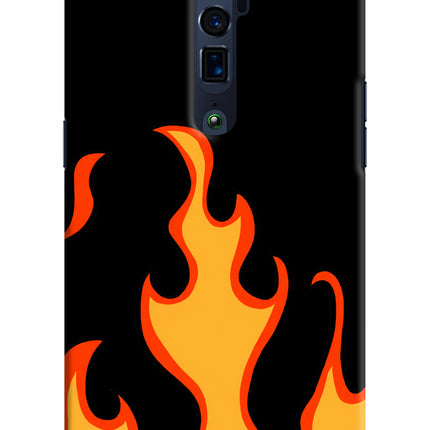 Fired Up – Black Oppo Reno 10x Zoom Hard Case Back Cover by Casekaro