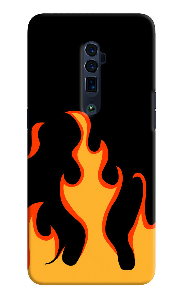 Fired Up – Black Oppo Reno 10x Zoom Hard Case Back Cover by Casekaro