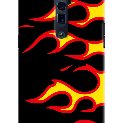 Side Sweep Flames Oppo Reno 10x Zoom Hard Case Back Cover by Casekaro