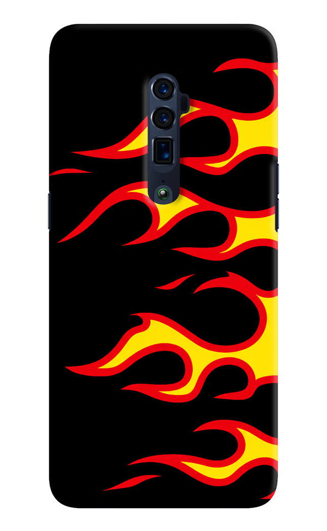 Side Sweep Flames Oppo Reno 10x Zoom Hard Case Back Cover by Casekaro