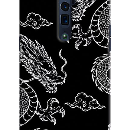 Twin Dragons Oppo Reno 10x Zoom Hard Case Back Cover by Casekaro