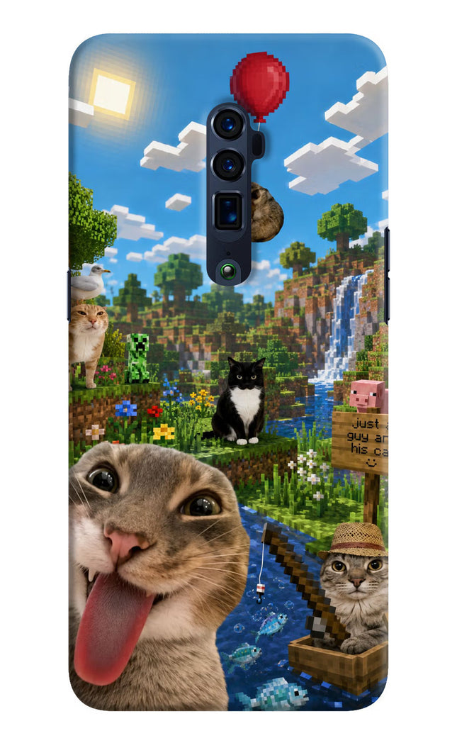 Minecraft Cat Chaos Oppo Reno 10x Zoom Hard Case Back Cover by Casekaro