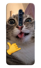 Silly Cat Call Oppo Reno 10x Zoom Hard Case Back Cover by Casekaro