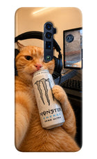 Gamer Cat Energy Oppo Reno 10x Zoom Hard Case Back Cover by Casekaro